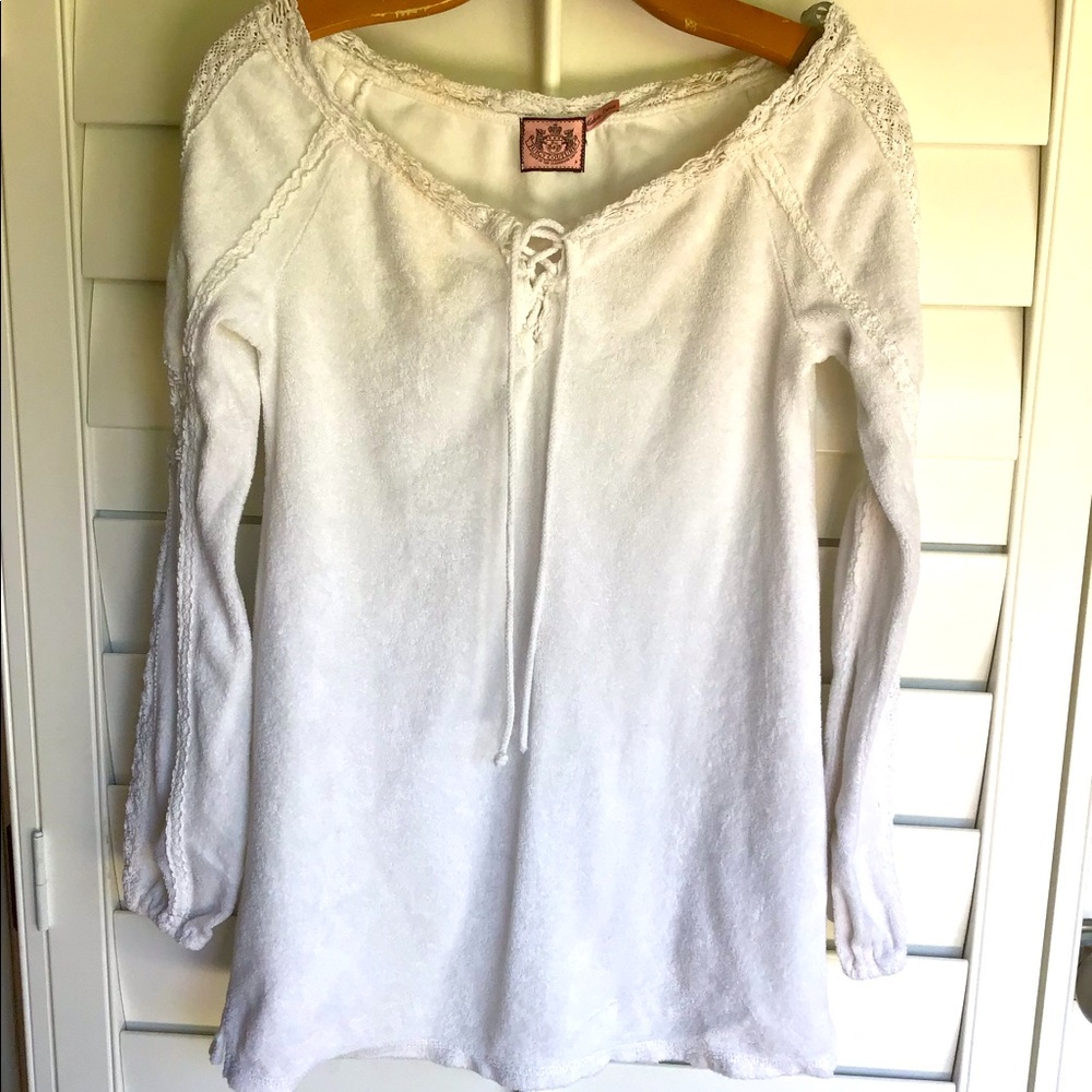 Vintage Y2K Juicy Couture terry with crochet sleeves